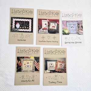 Lizzie Kate Cross Stitch Patterns Seasonal Holiday 10-28ct Turkey Easter July 4